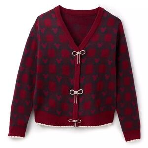 Her Universe Disney Mickey Mouse icon Holiday Plaid Cardigan NWT